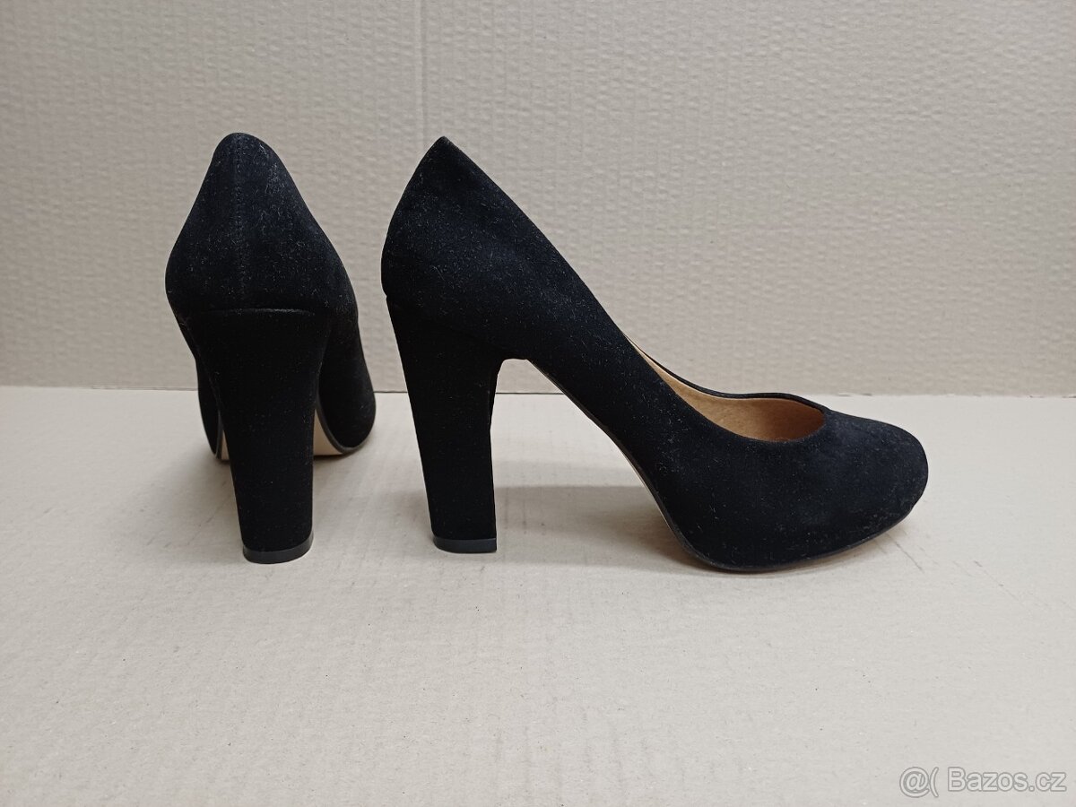 Černé semišové lodičky vel.38 - 7