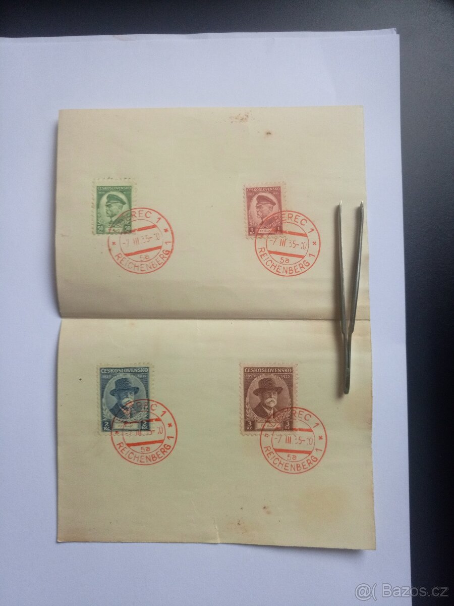 Staré poštovní známky psaní dopis Liberec Reichenberg 2 - 7