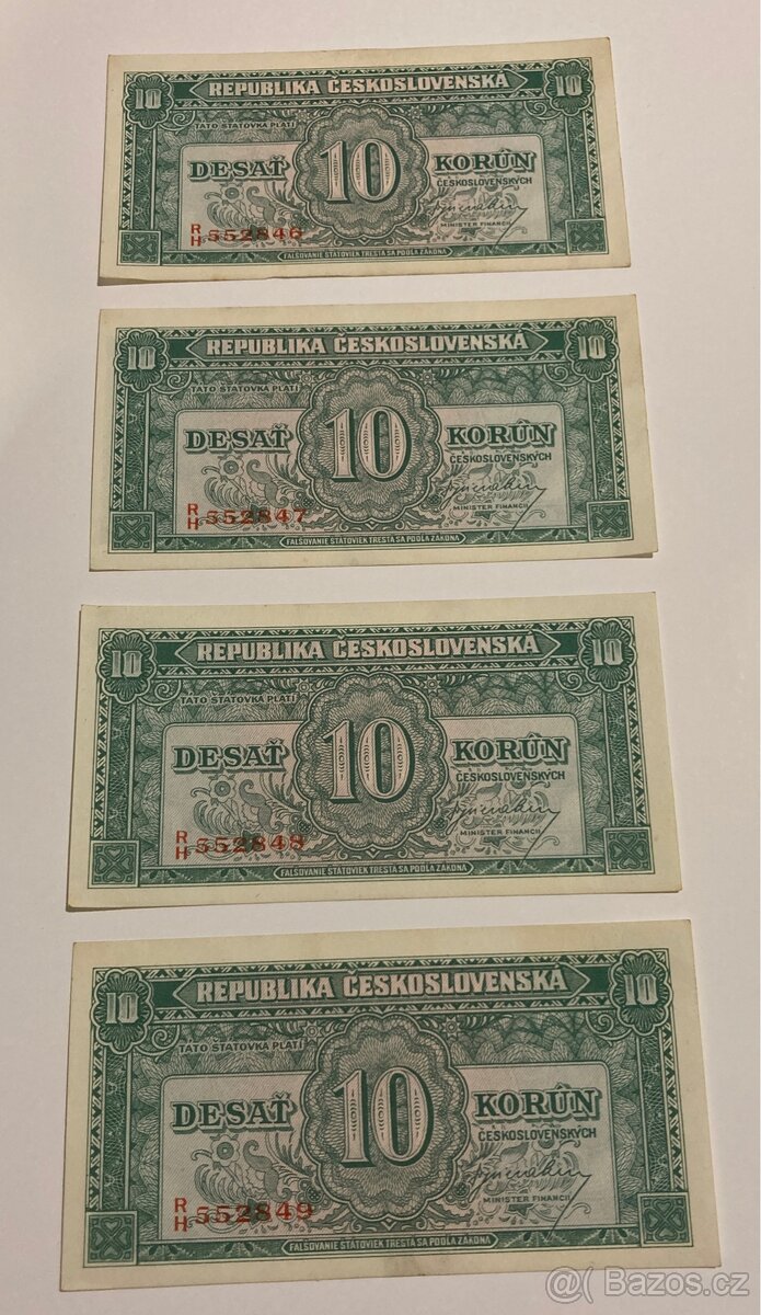 Bankovky 10 kčs bez data ( 1945 ) - 7