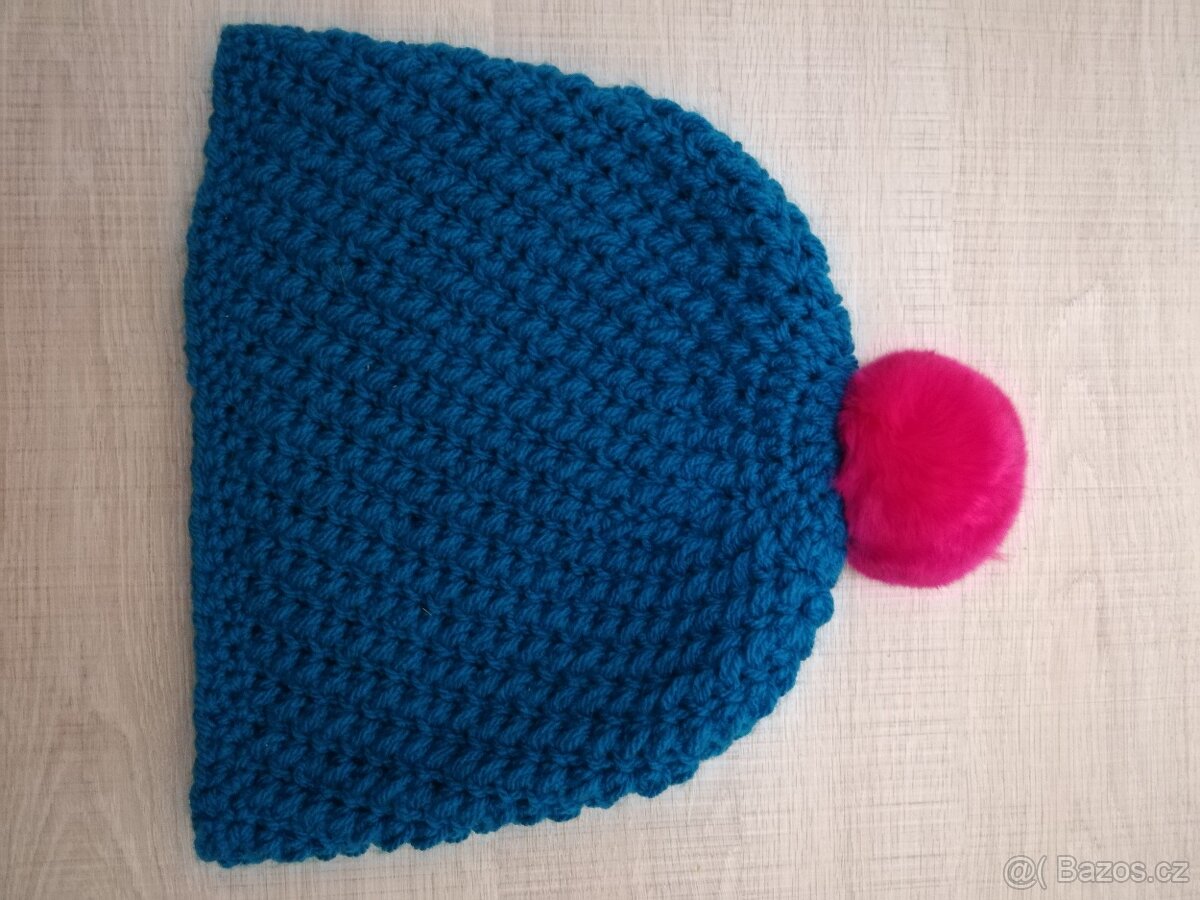 Čepice s bambulí pro děti i dospělé, více barev, 1 - 7