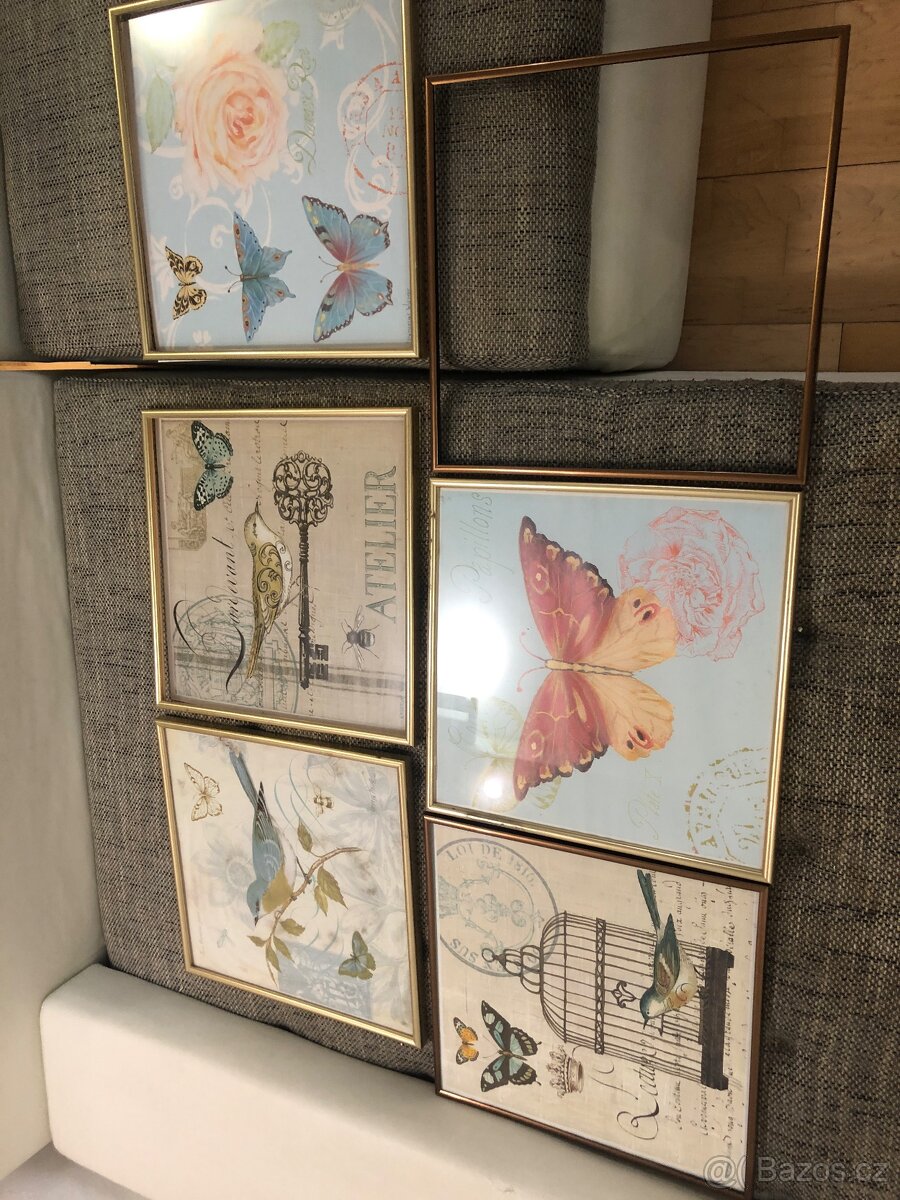 6 ramu na obrazky ctverec 40x40 zlate,medene - 7