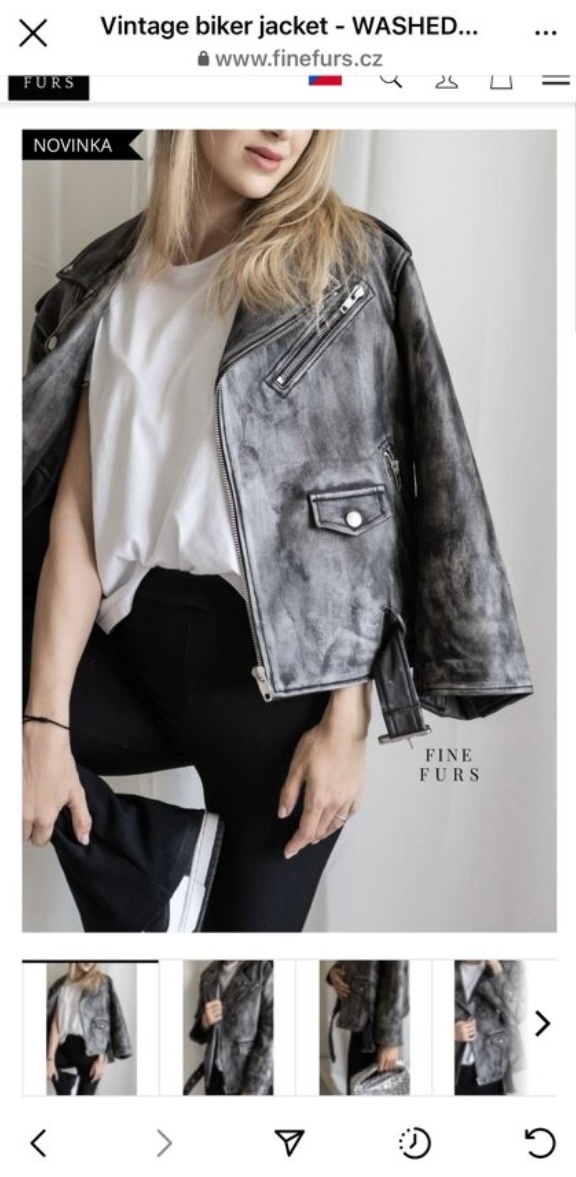 Fine Furs šedá kožená bunda, nová - 7