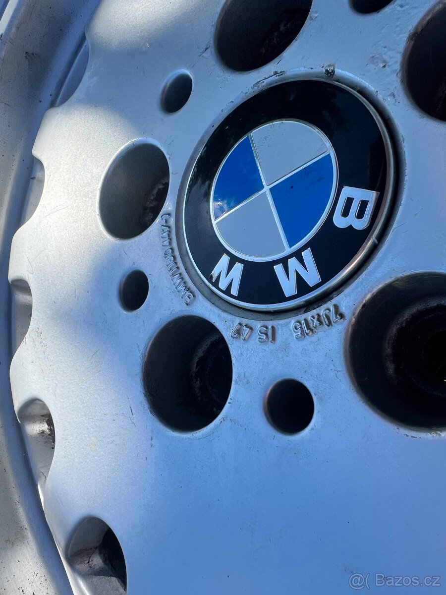 Alu disky 5x120 r15 BMW e36 zimní pneu 195/65 r15 - 7