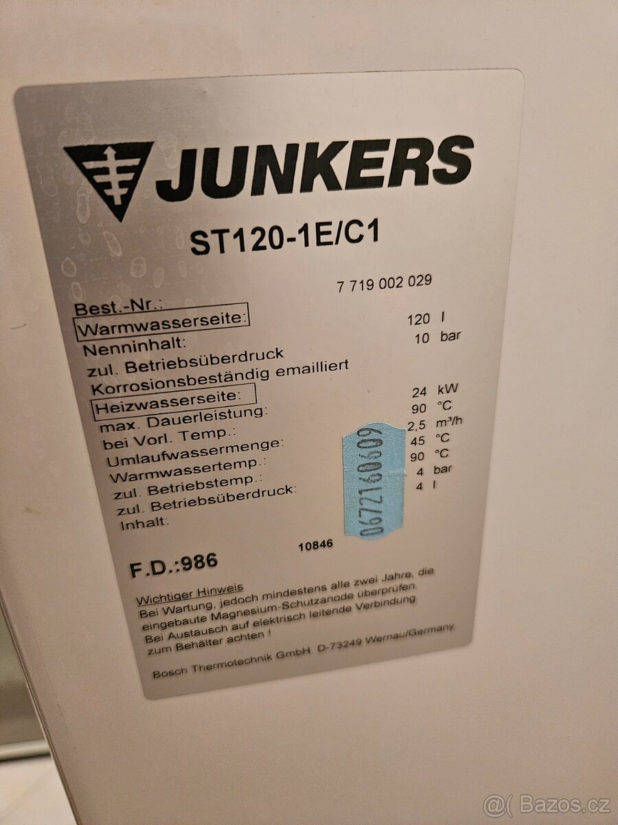 Plynový kotel a zásobník TUV JUNKERS - 7