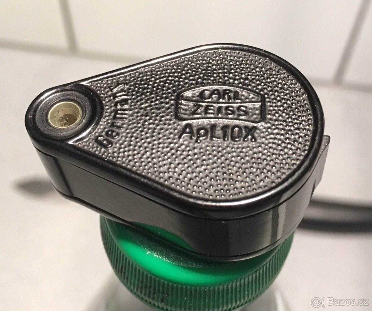 Lupa Apl.10x Carl Zeiss Germany Bakelitové pouzdro - 7