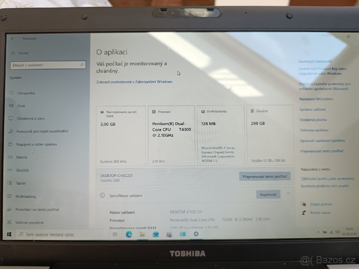 Prodám notebook Toshiba l500 - 7