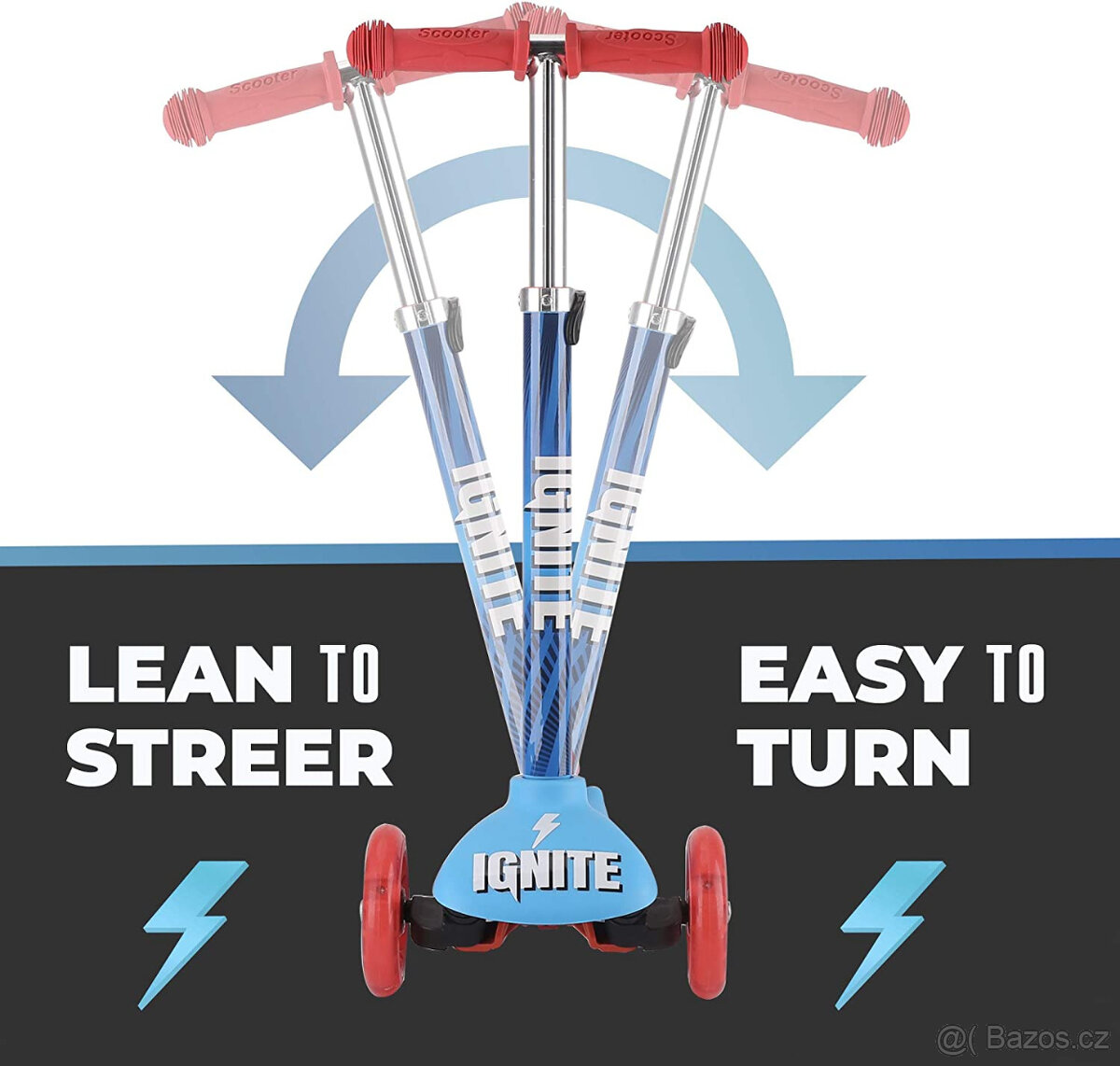 Koloběžka svítící kola Ignite Mondo+helma/chrániče nové - 7