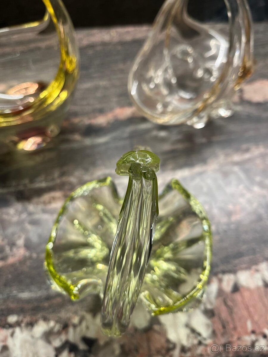 Skleněné košíky - hutní sklo - 7