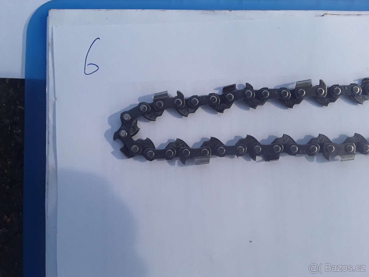 Prodám řetězy na pilu rozteč 19mm 3/8" - 7