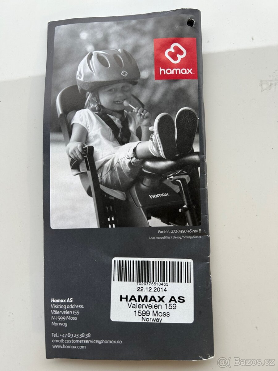 Dětská sedačka na kolo Hamax (2 držáky na kolo) - 7