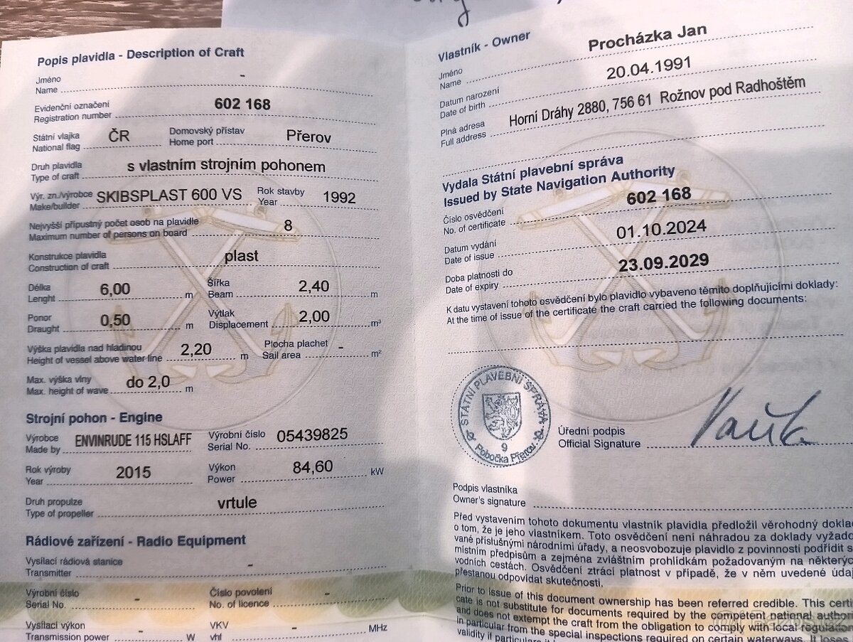 Motorový člun , loď skibsplast 600 vs - 7