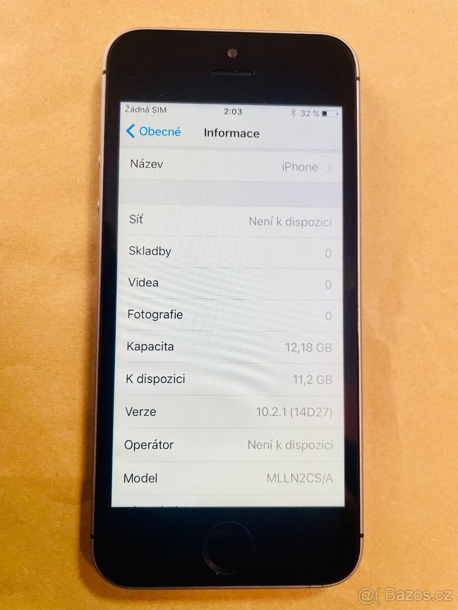 iPhone SE 16GB, iOS 10.2.1 - 7