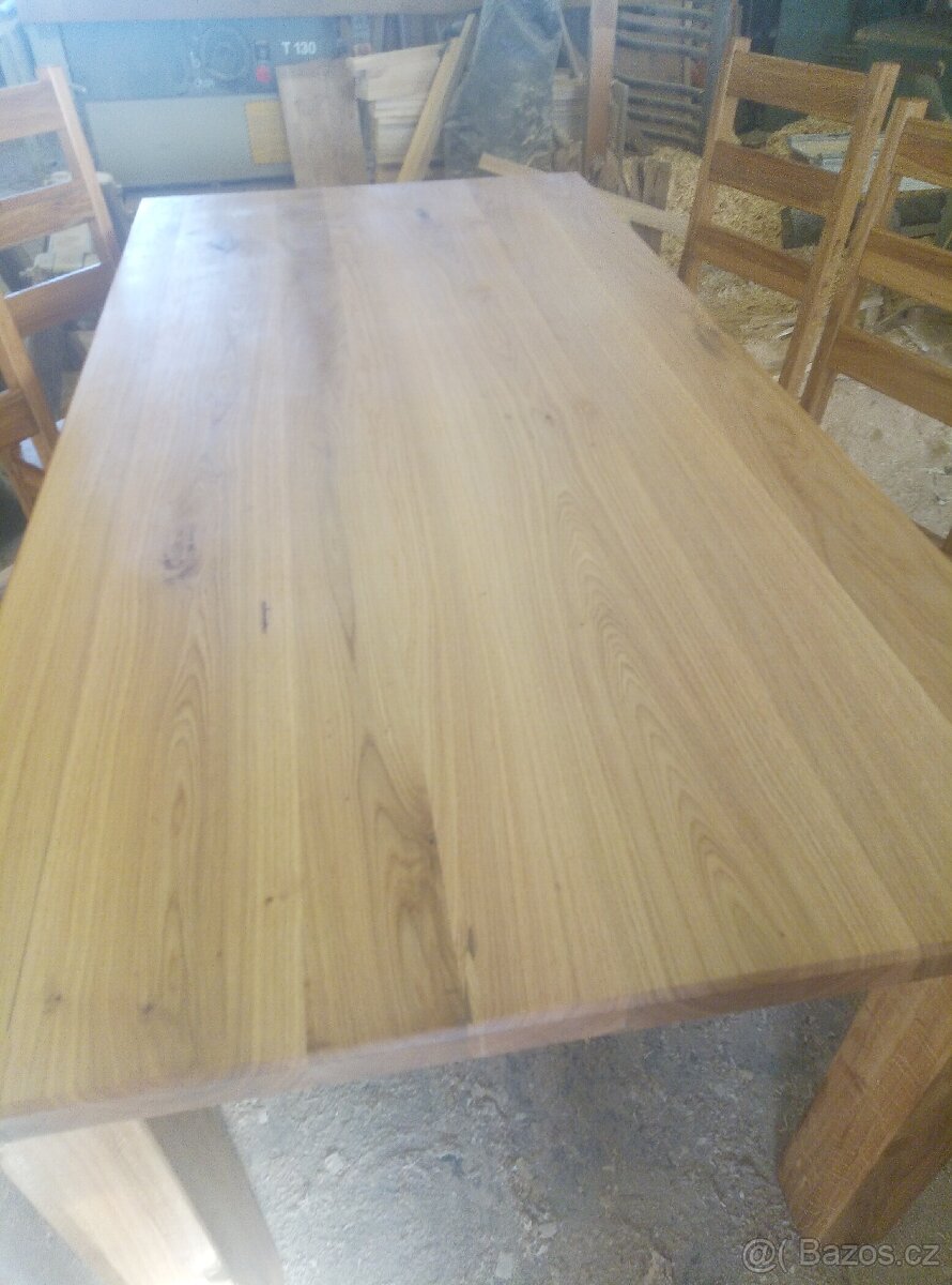 Jídelní stůl dub masiv a židle - 7