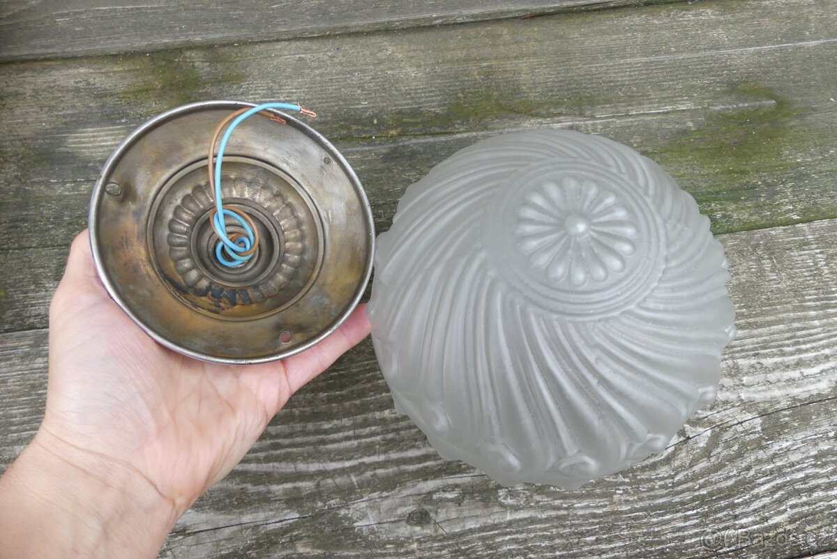 Starožitný secesní lustr, stropnice, lampa - 7