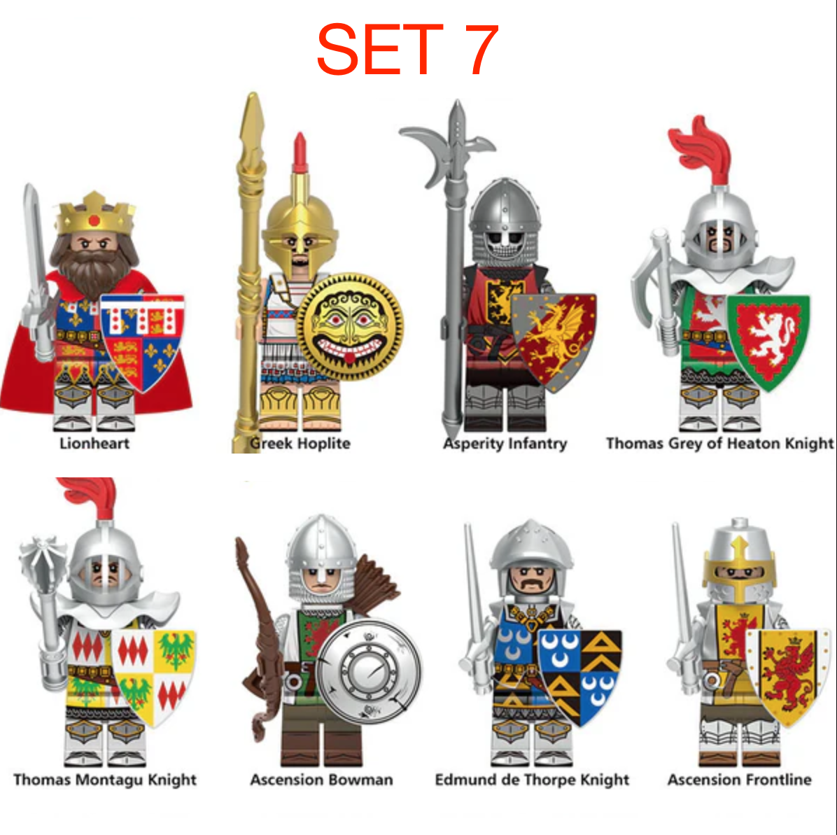 Figúrky Rytieri 2 (8ks) typ lego, nové, nehrané - 7