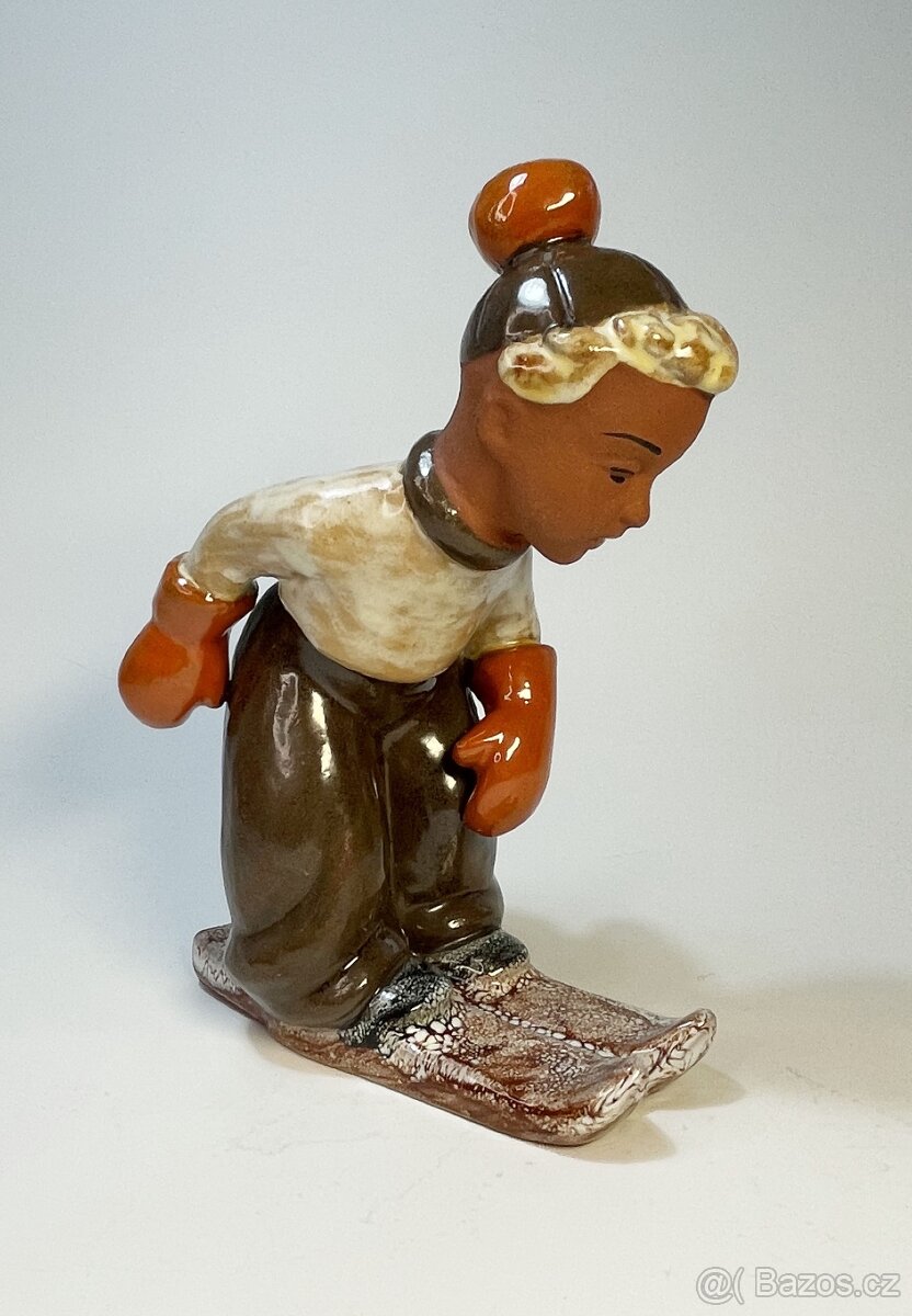 Keramické sošky - lyžiari - 7