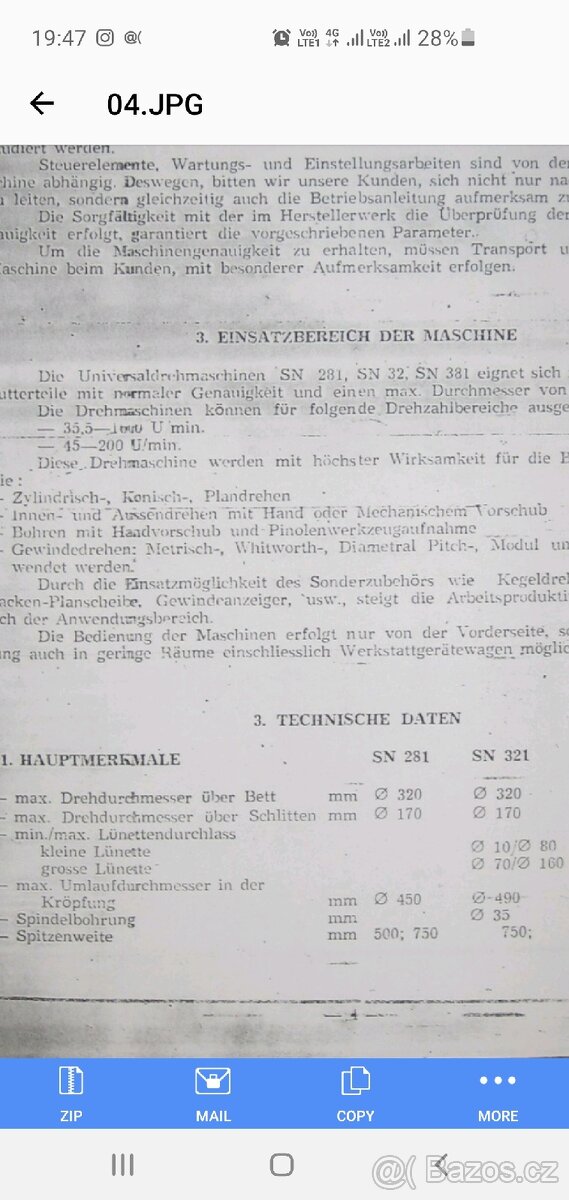 Soustruh SN 321 - 7
