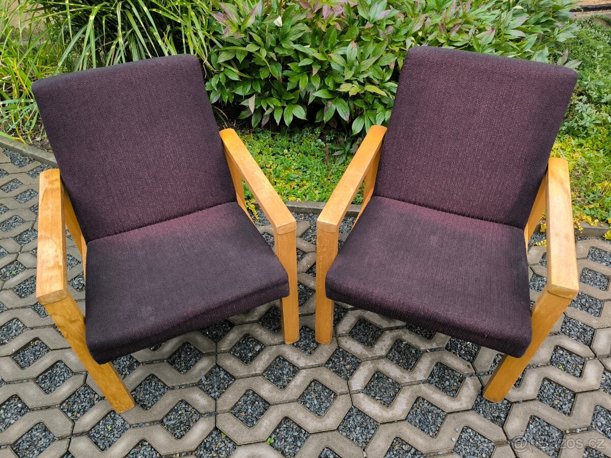 Retro dřevěná křesla Tatra Pravenec - 70. léta - 7