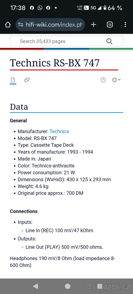 Technics RS-BX747 - 7