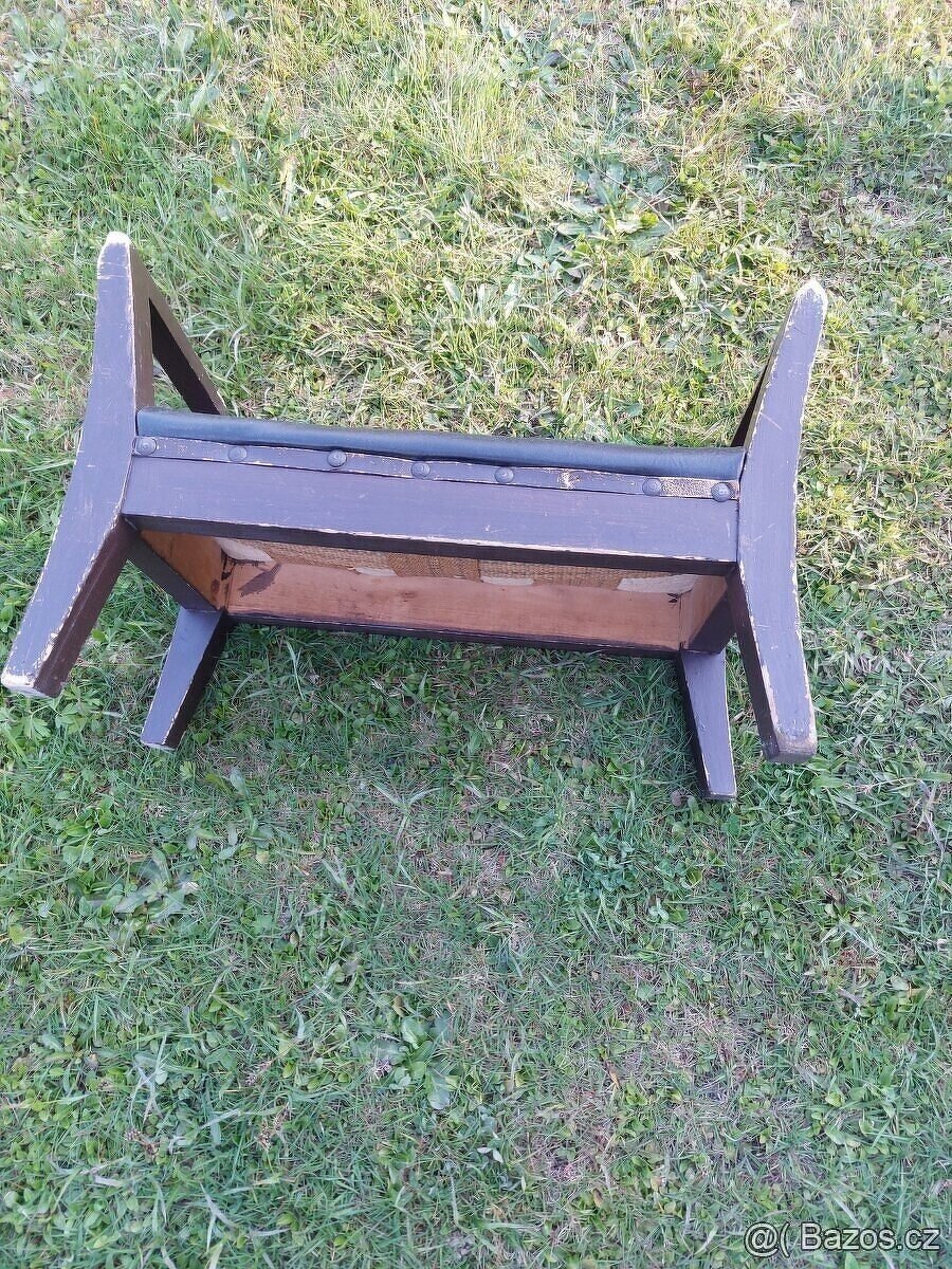 Starožitná retro dřevěná stolička - 7
