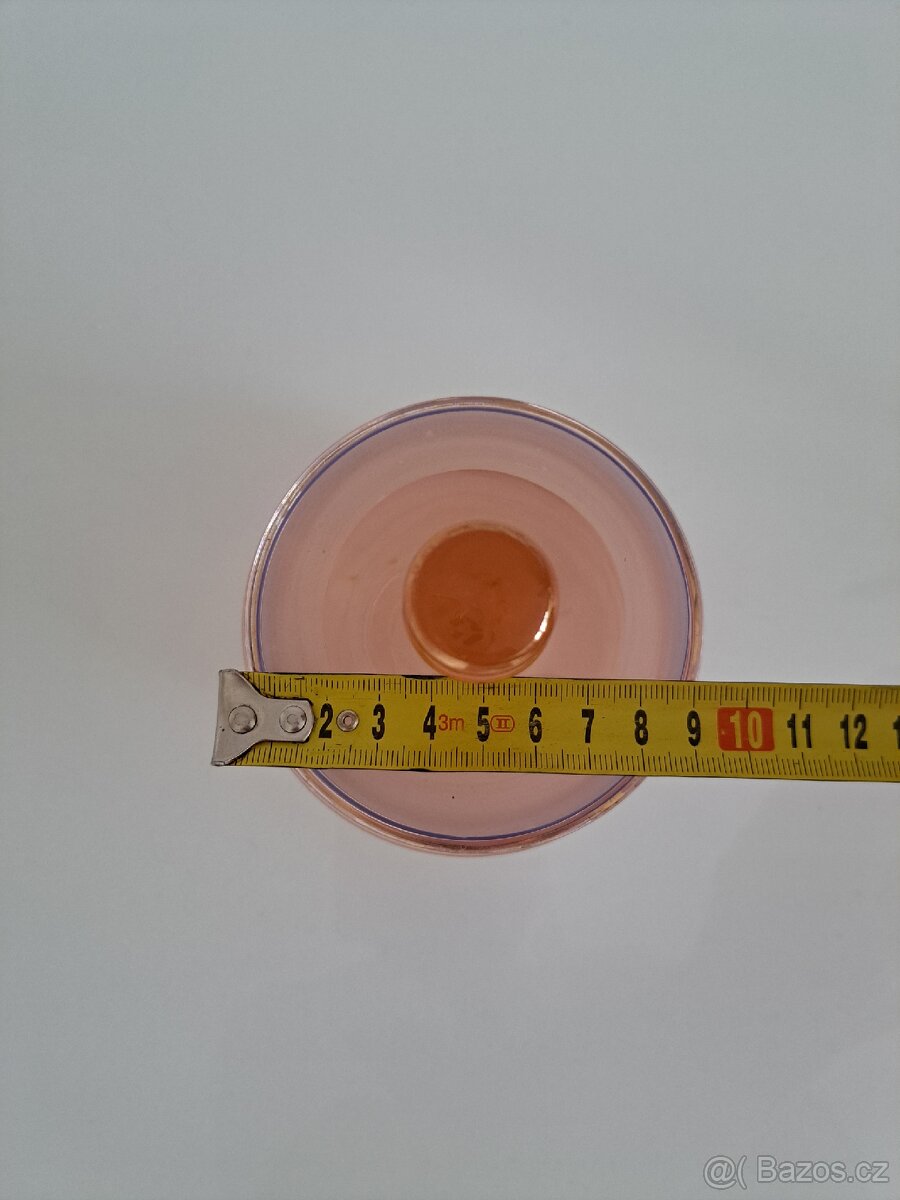 Stará, retro, vintage skleněná pudřenka - 7