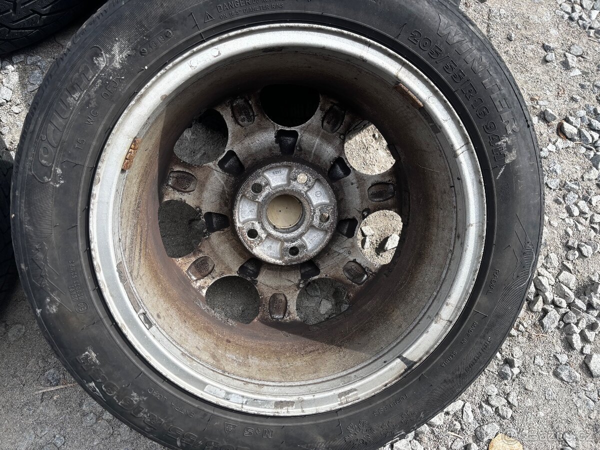 Alu kola audi 5x112 r16 205/55/16 zimní pneu - 7