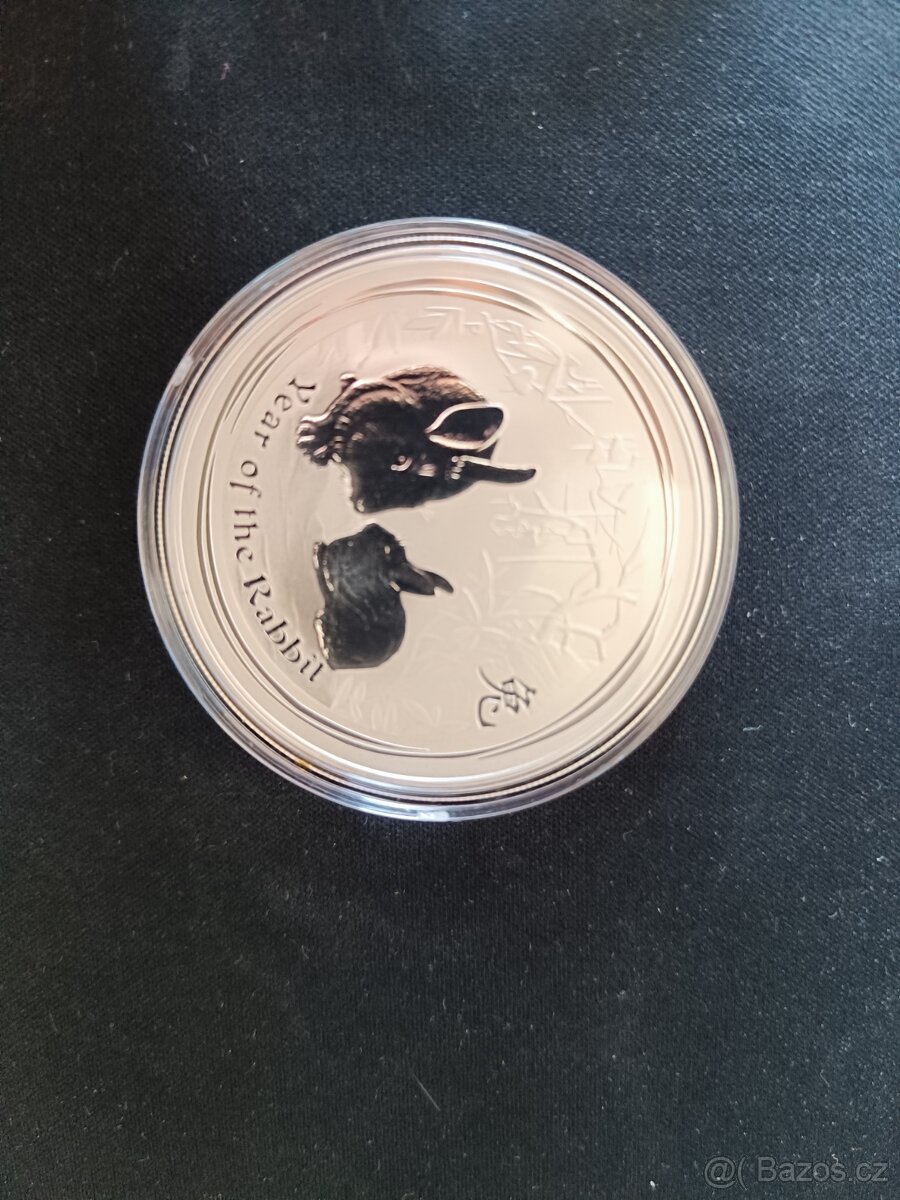 Sada 12 mincí Lunární série II. 1 Oz. Čisté stříbro. - 7