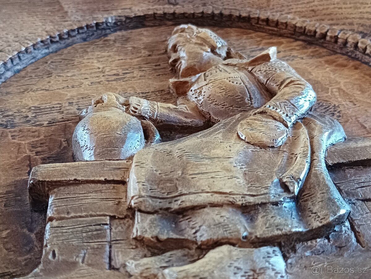 BRETAŇSKÉ PÁROVÉ DŘEVĚNÉ RUČNĚ VYŘEZANÉ TALÍŘE - 7