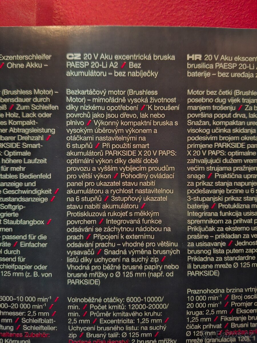 Aku Excentrická bruska parkside perfomance - 7