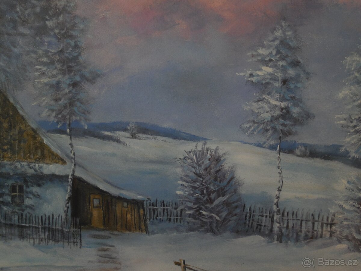 Obrovský obraz zima na Křižánkách + další obrazy - 7