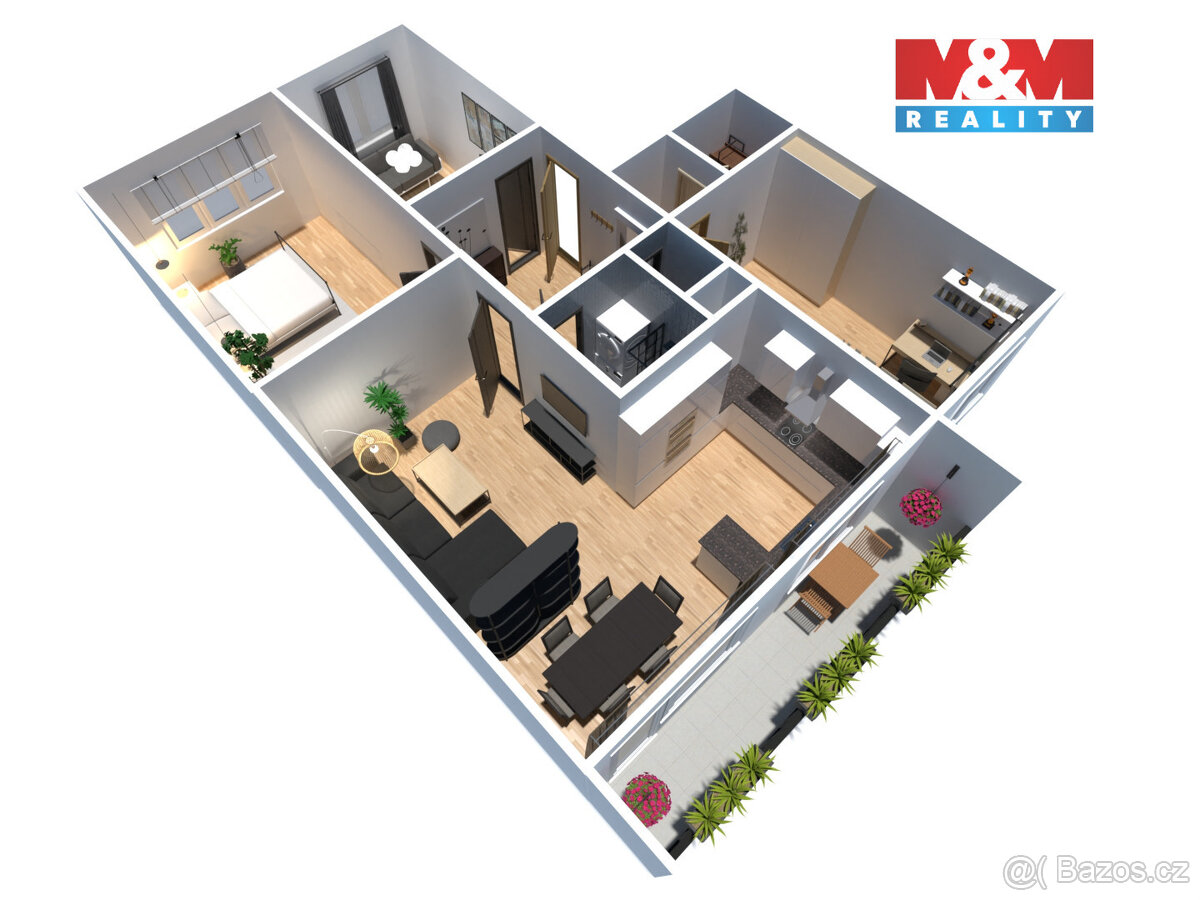Prodej bytu 4+1, 83 m², DV, Litvínov, ul. Luční - 7