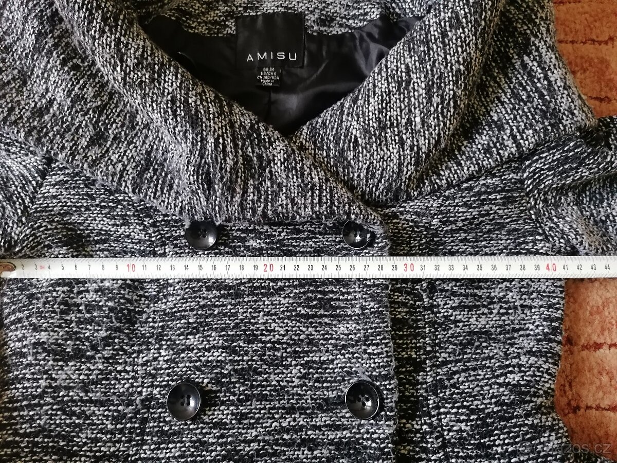 Dámský melírovaný kabátek s kapucí - 7