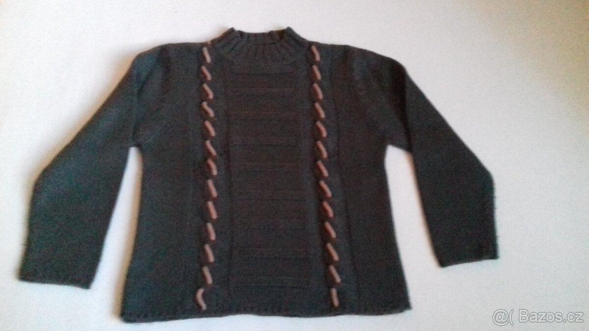 SVETR hnědý melír v. S- M // ROLÁK teplý v.M nenošený - 7