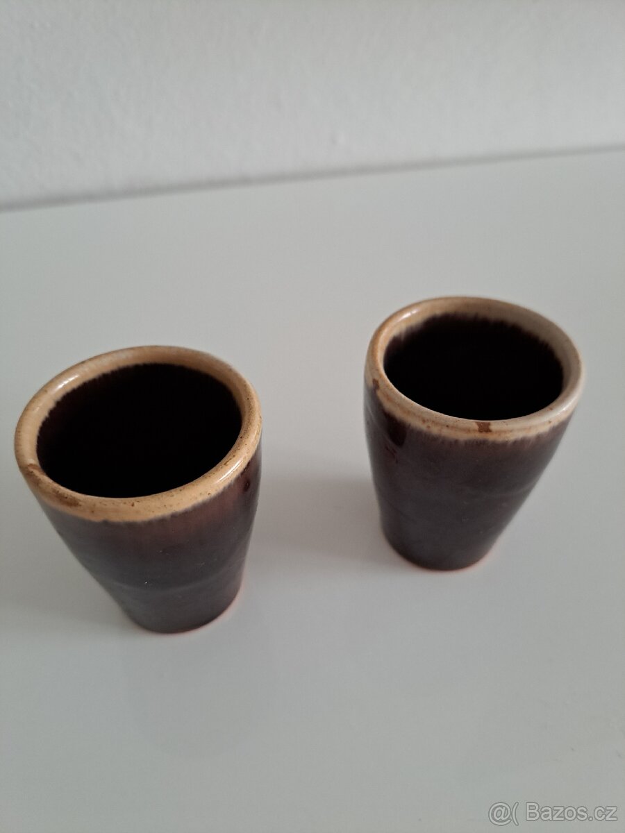 Retro keramická sada – karafa + 6 kalíšků - 7