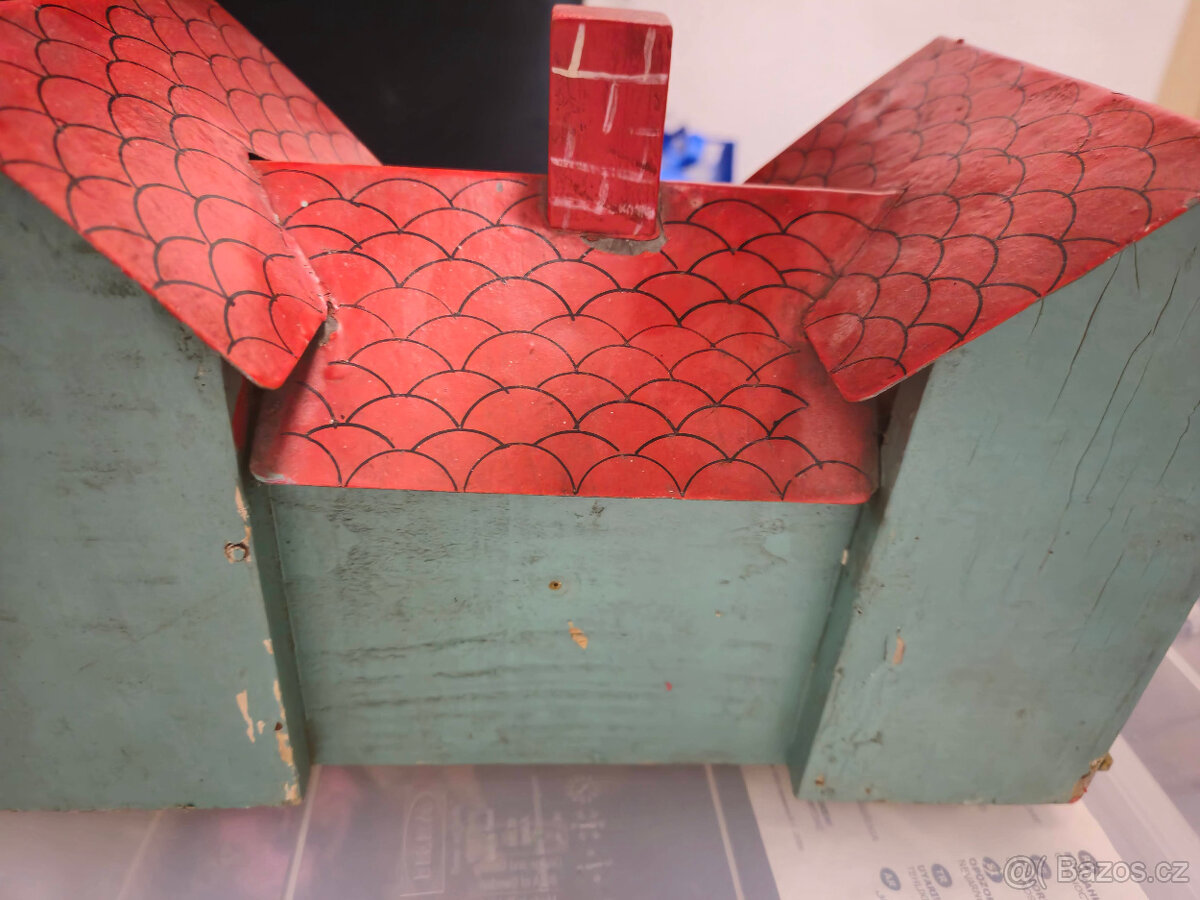 Domeček, plech, dřevo, sklo - 7