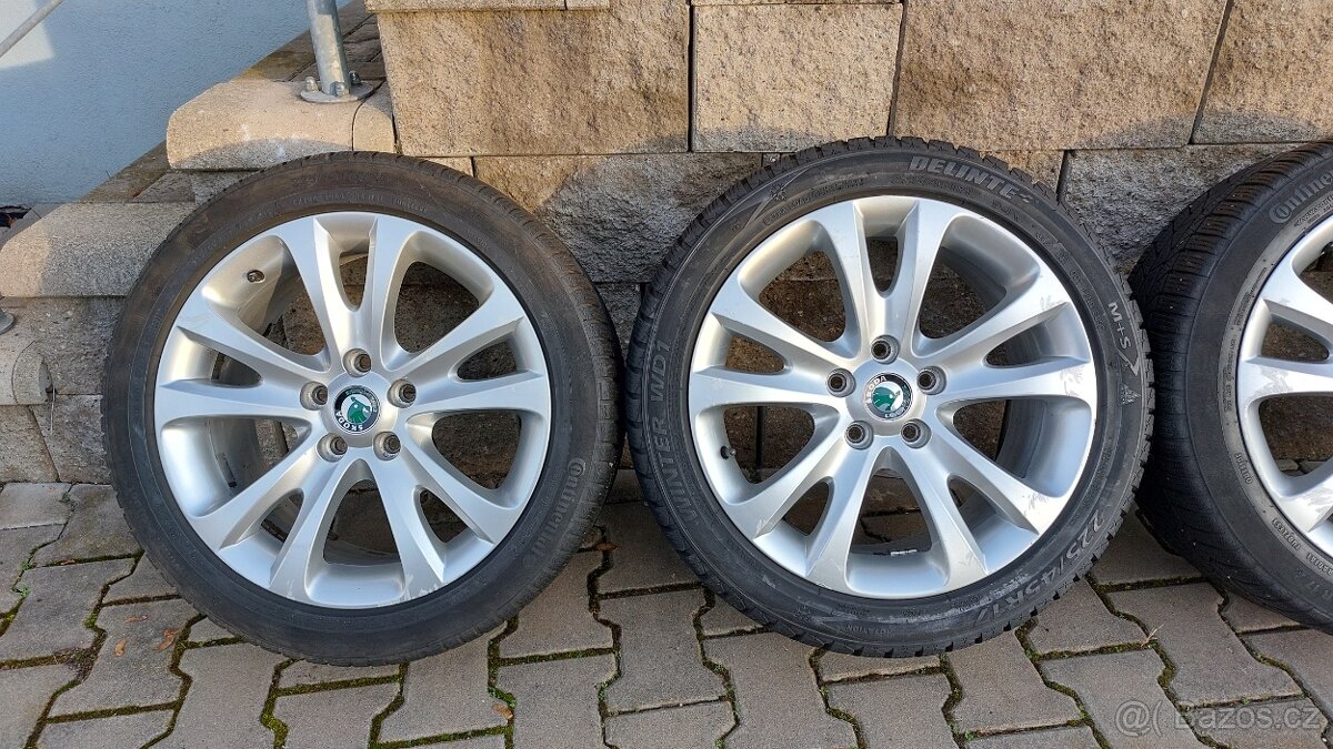 Alu kola 5x112 r17 Trifid originál Škoda Superb II zimní pne - 7