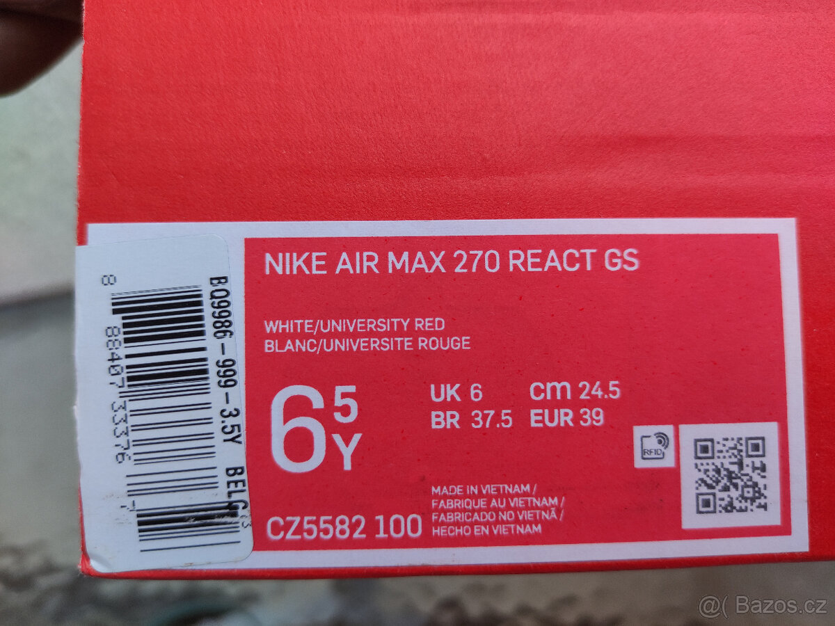 Tenisky Nike Air Max 270 React, velikost 39 - 7