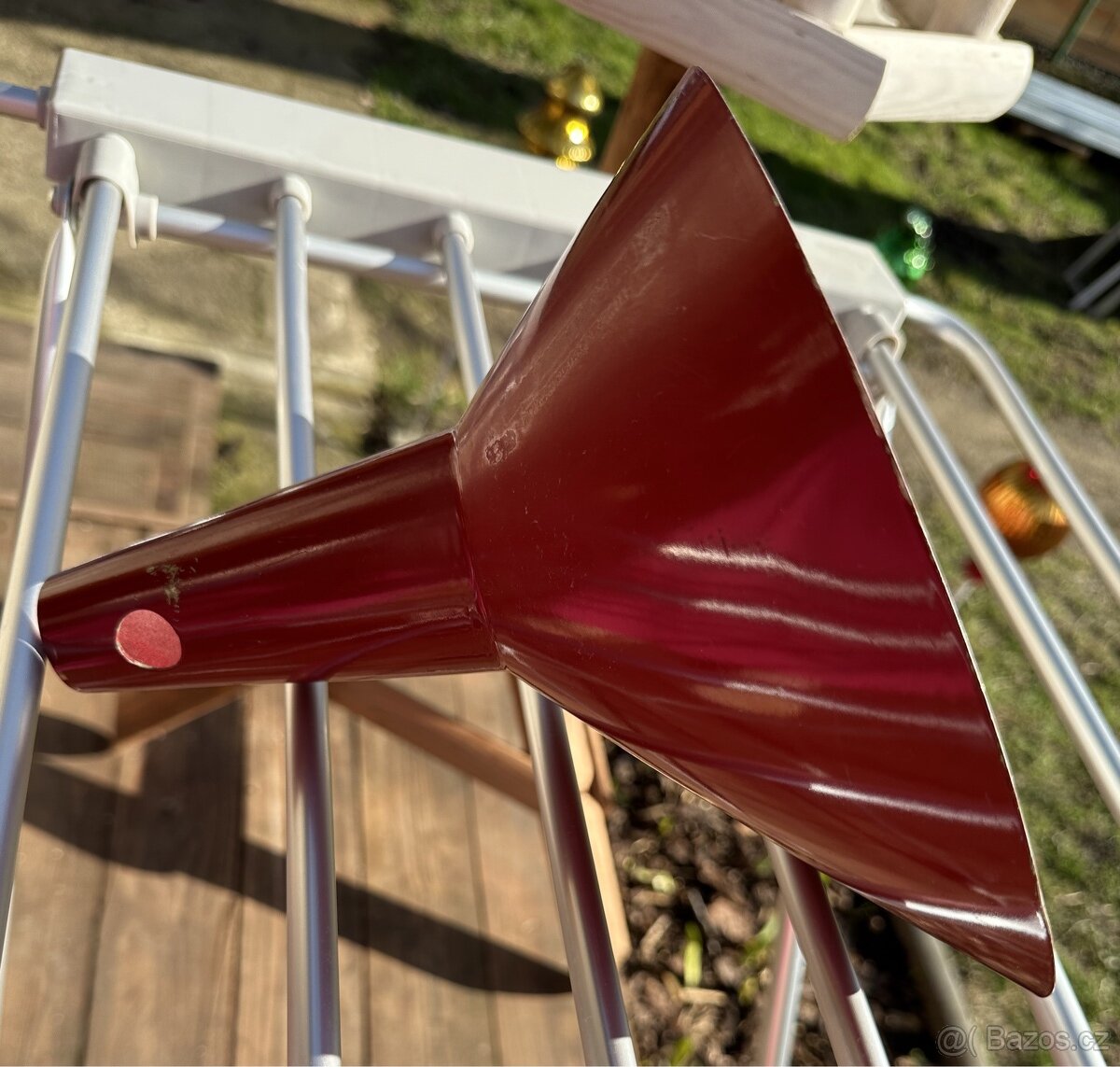 Šišatý kovový vršek (cilindr) na starou lampičku - 7