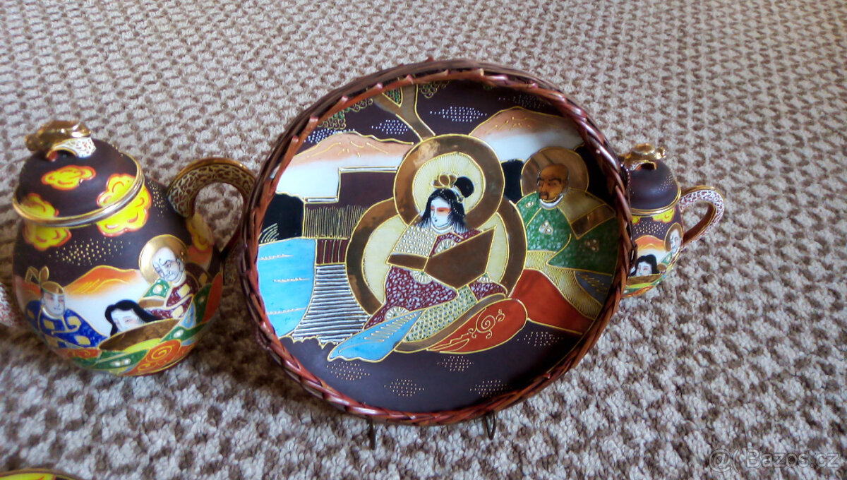 Starožitný čajový servis SATSUMA DRAGONWARE - 7