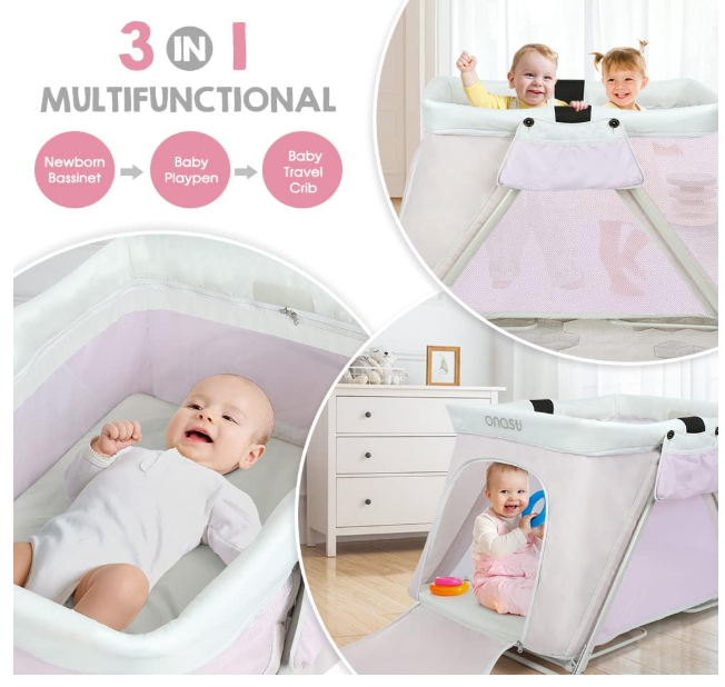 Onasti cestovní postýlka 3v1 - zcela nová - 7