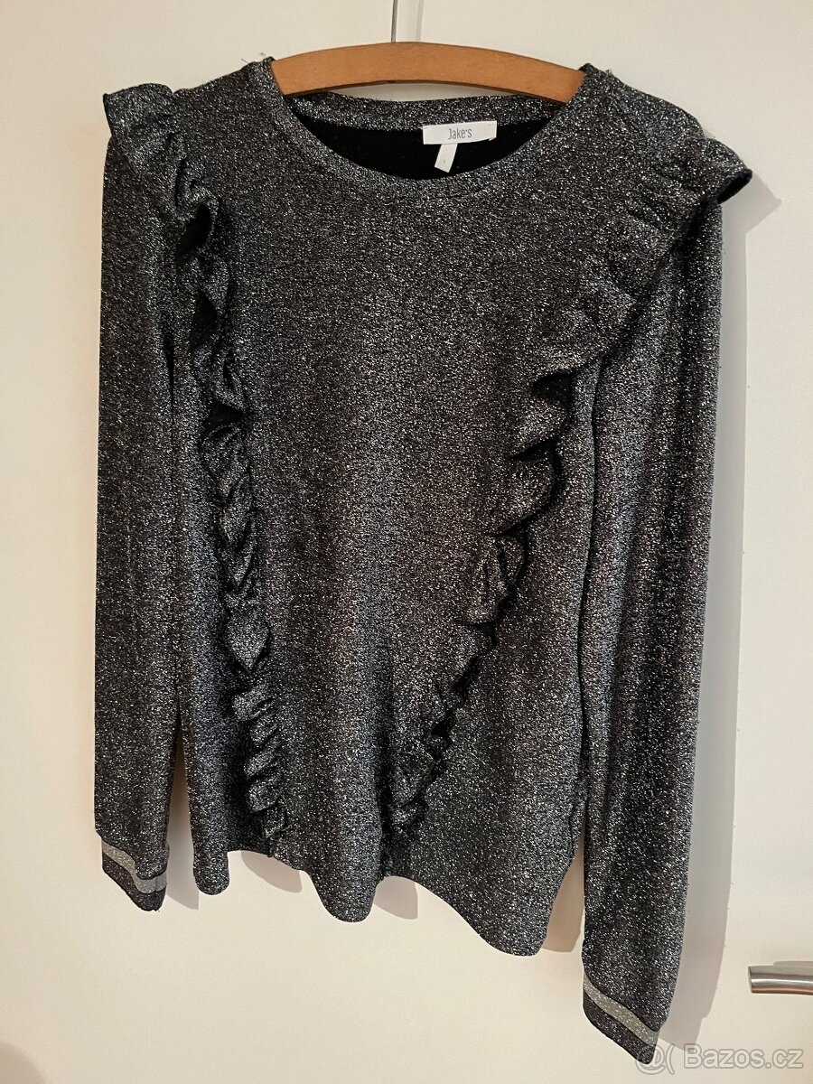 Černobílé efektní šaty s páskem vel. L - 7