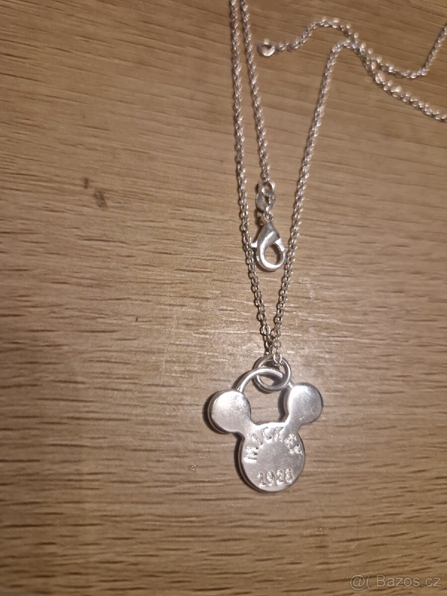 Dámský i dívčí stříbrný náhrdelník 925 Mickey mouse 45 cm - 7