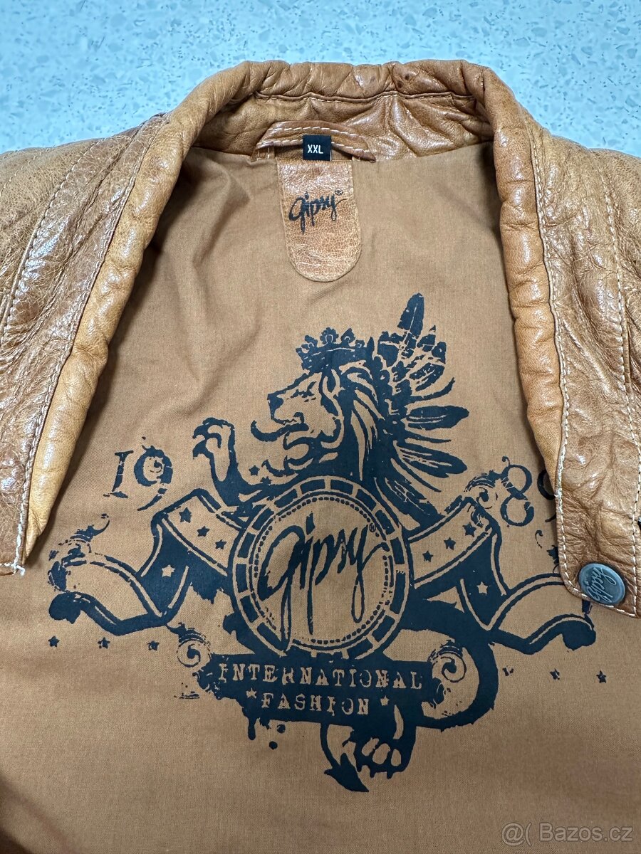 Hnědá kožená bunda Gipsy - 7