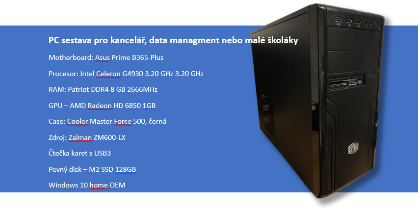 PC sestava – Asus B365, Celeron, 8GB RAM, Radeon, M.2 SSD - 7