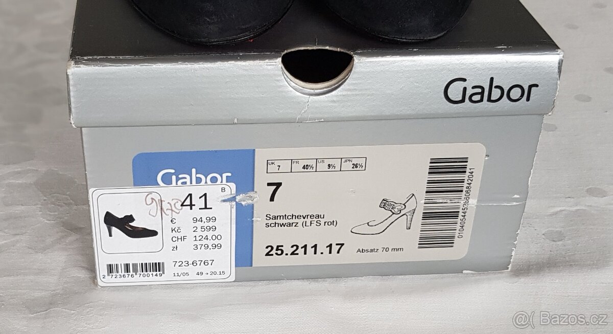 Černé společenské lodičky – značka GABOR - 7