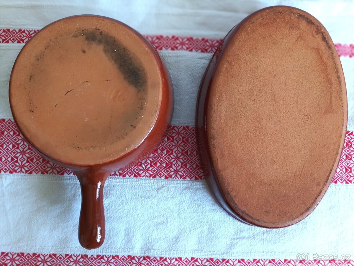 Retro korbele,ambrové misky,kameninové misky,obří porc.hrnek - 7