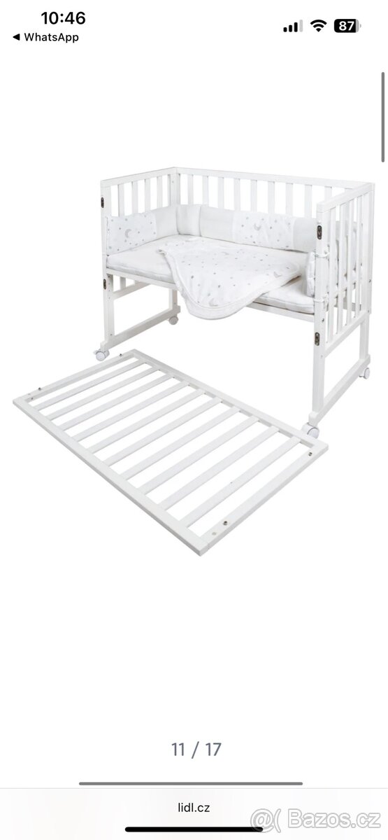 Dětská postýlka (kolečka, nastavitelný rošt) - 7