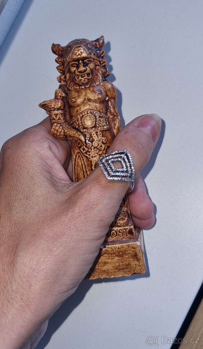 Nový dámský velký stříbrný prstýnek prsten 925 vel 56 třpyt - 7