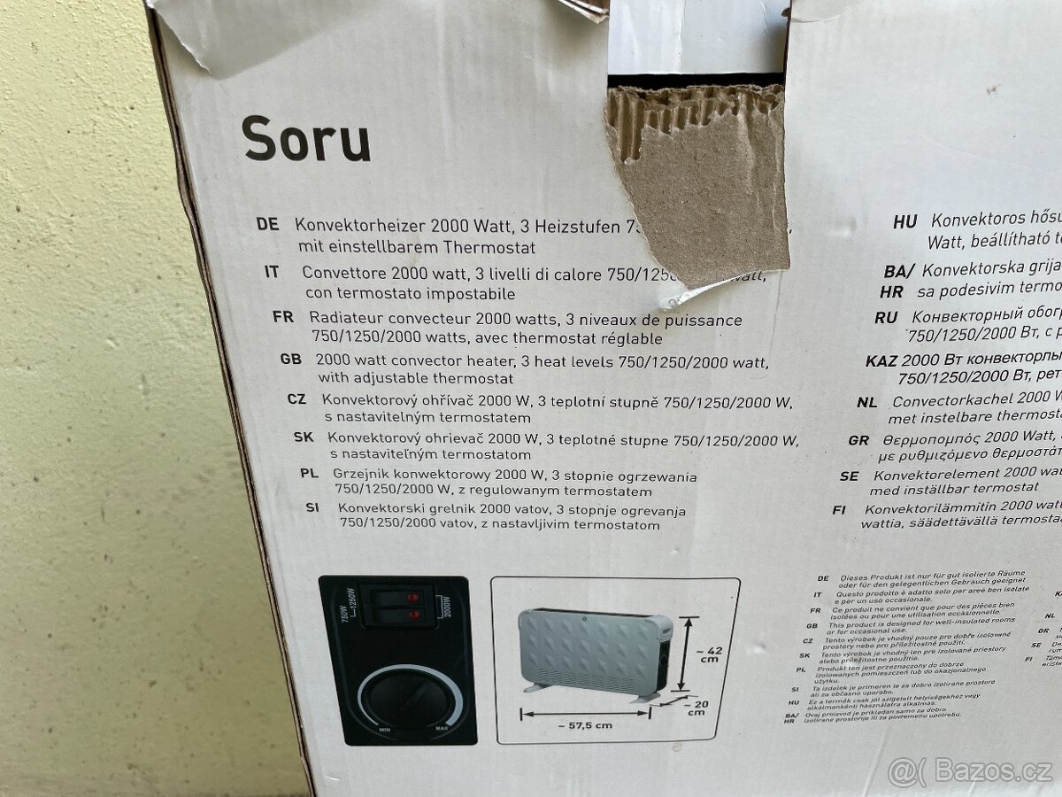 Konvektor Soru, bílý, 2000 W - 7