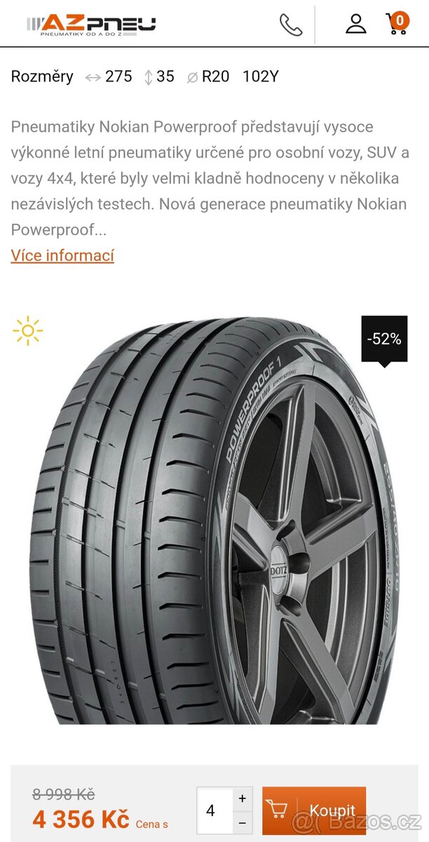 Pneu Nokian POWERPROOF 275/35/20 102y - 7